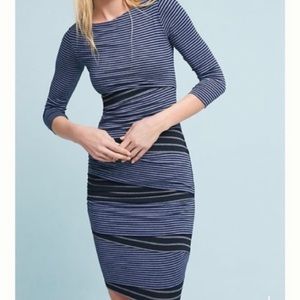 Anthropologie Bailey 44 Navy/Grey Bodycon Dress Sz S